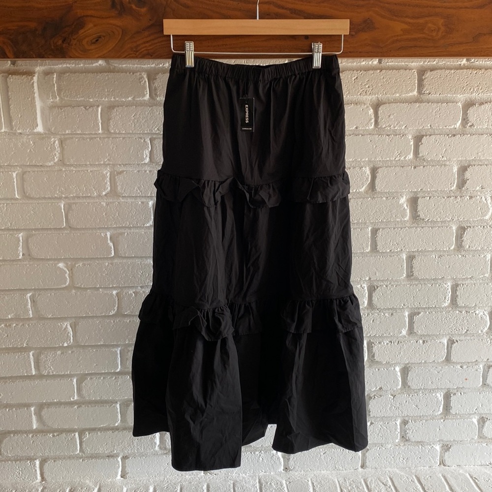 Express Black Tiered Skirt
